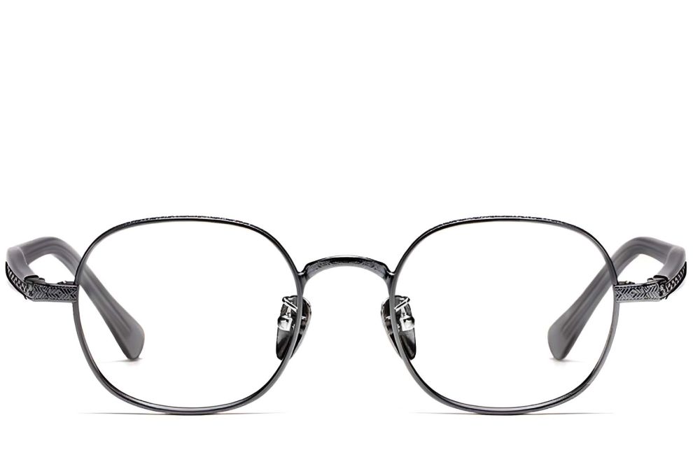 Ovale graue Titanbrille #BS1913-0246