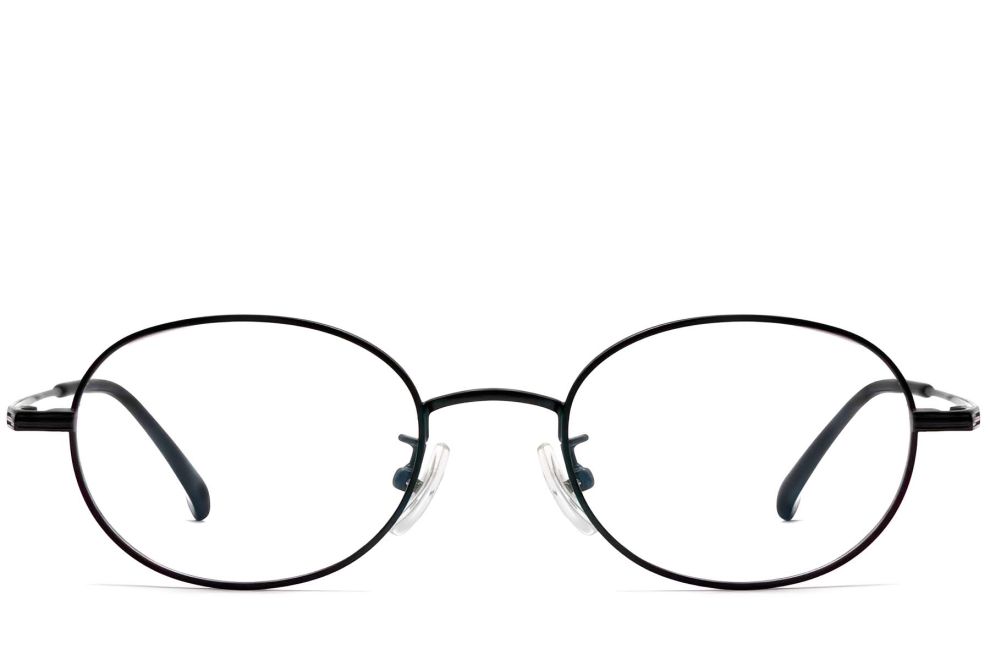 Ovale schwarze Titanbrille #BS1913-0248
