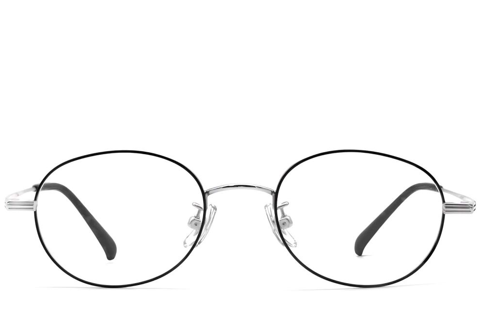 Gafas ovaladas de titanio negro #BS1913-0250