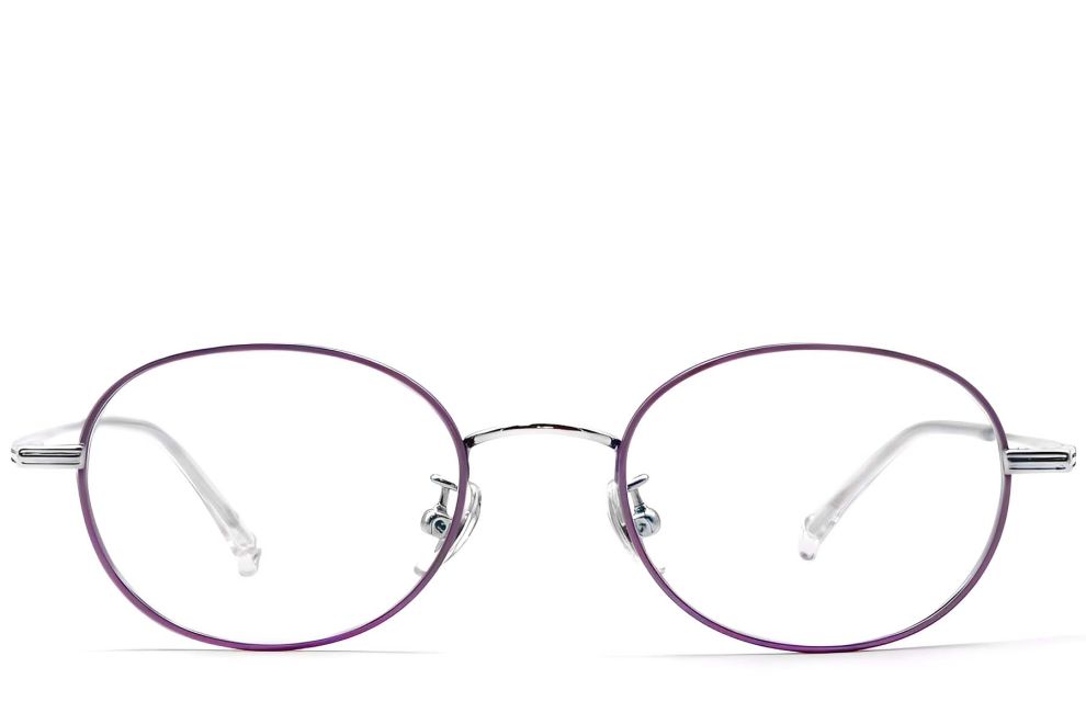 Gafas ovaladas de titanio morado #BS1913-0251