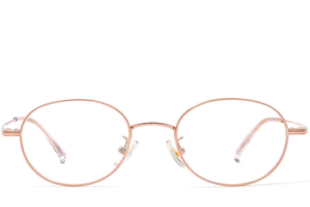 Gafas ovaladas de titanio rosa #BS1913-0252