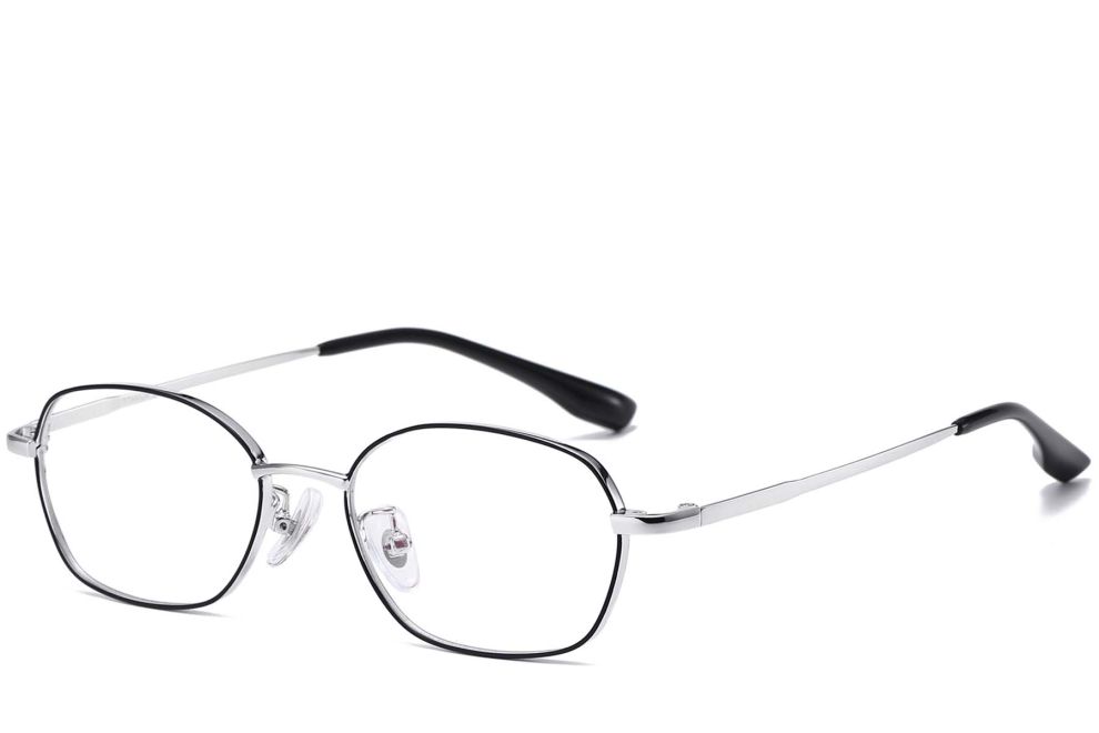 Geometrische schwarze Titanbrille #BS1913-0256
