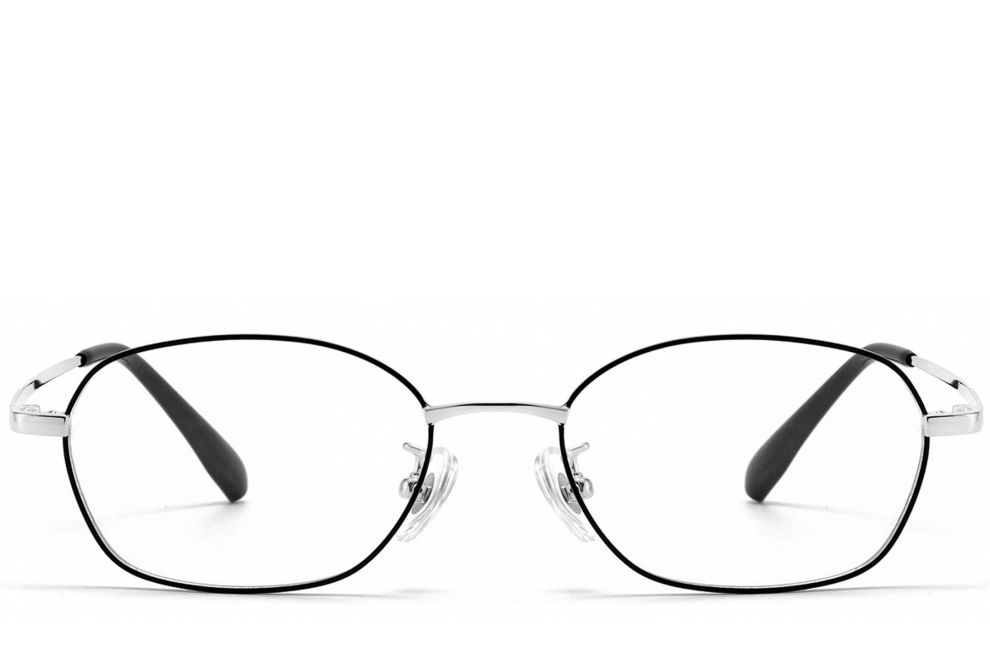 Geometrische schwarze Titanbrille #BS1913-0256
