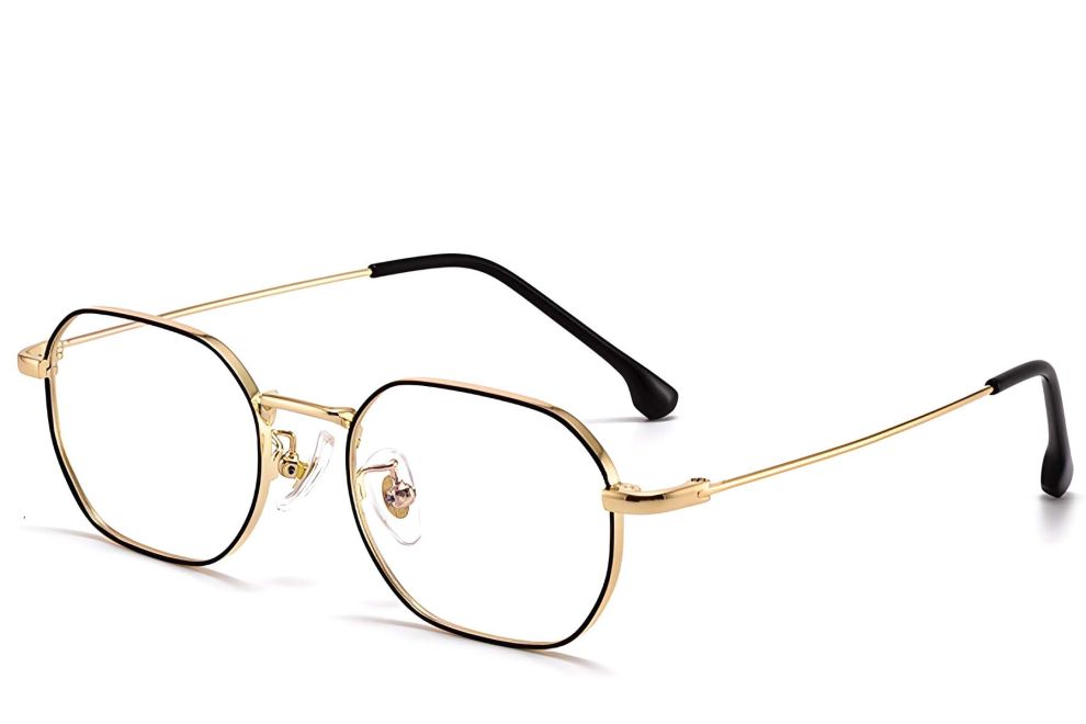 Gafas geométricas de titanio negro #BS1913-0276
