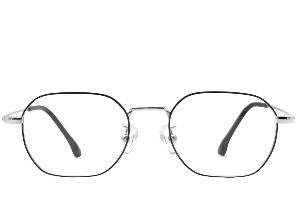 Gafas geométricas de titanio negro #BS1913-0278