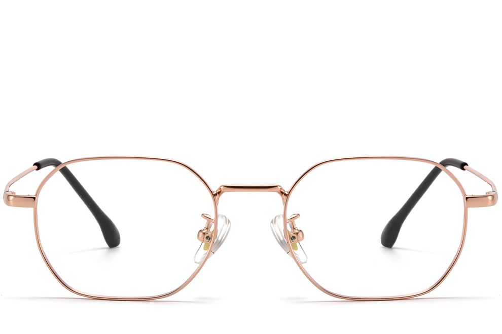Gafas geométricas de titanio rosa #BS1913-0279