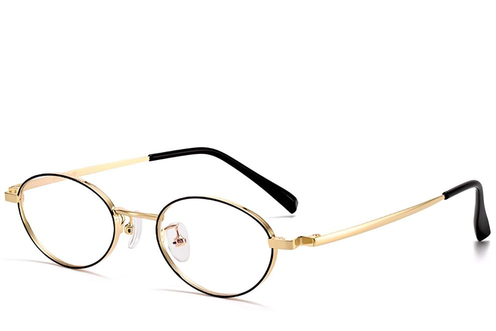 Ovale schwarze Titanbrille #BS1913-0281