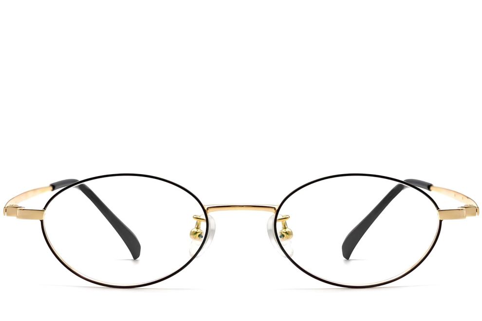 Ovale schwarze Titanbrille #BS1913-0281