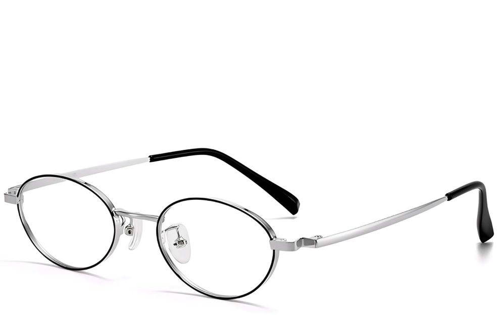 Ovale schwarze Titanbrille #BS1913-0282