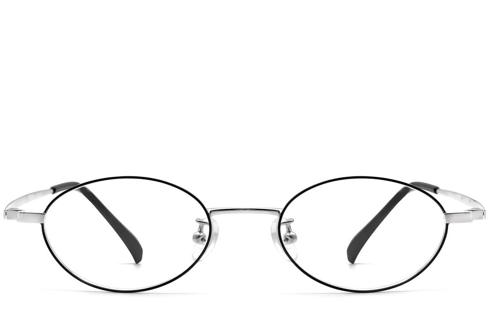 Ovale schwarze Titanbrille #BS1913-0282