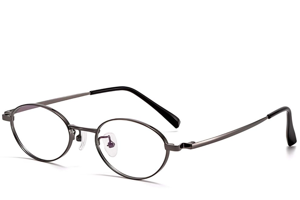 Gafas de titanio ovaladas grises #BS1913-0283