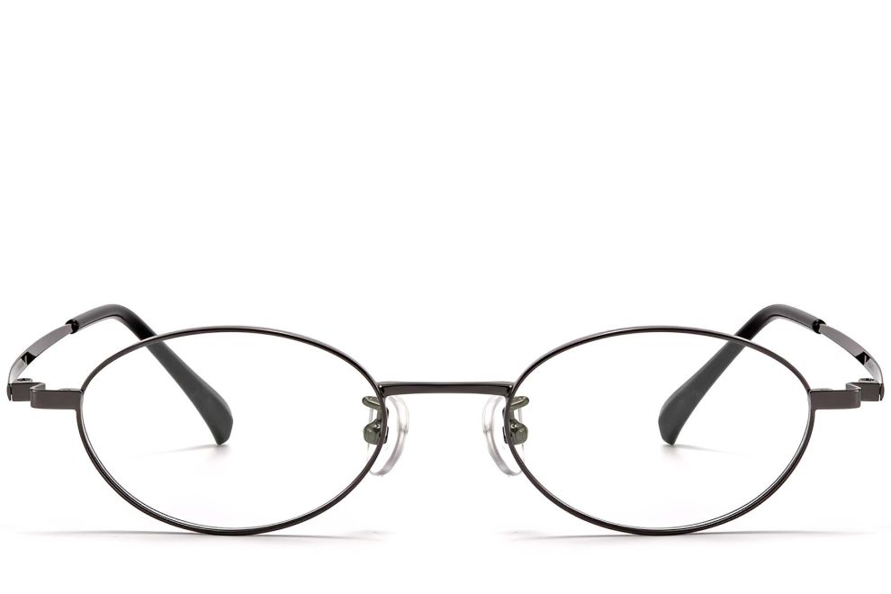 Gafas de titanio ovaladas grises #BS1913-0283