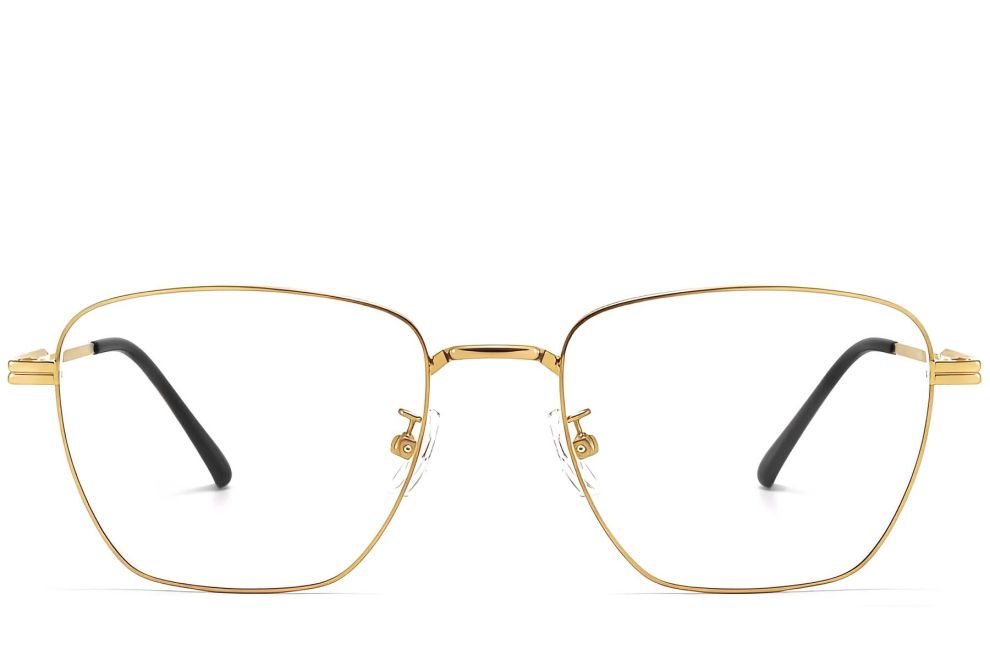 Rechteckige goldene Titanbrille #BS1913-0284