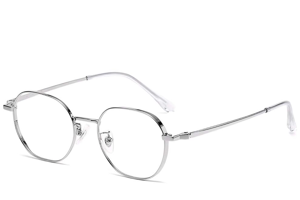 Gafas geométricas de titanio plateado #BS1913-0290