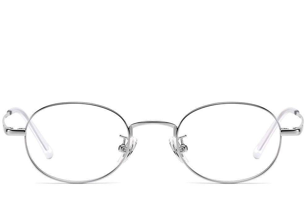 Gafas ovaladas de titanio plateado #BS1913-0291