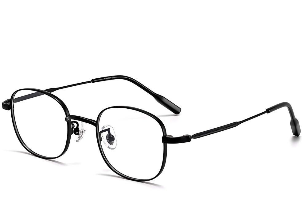 Ovale schwarze Titanbrille #BS1913-0295