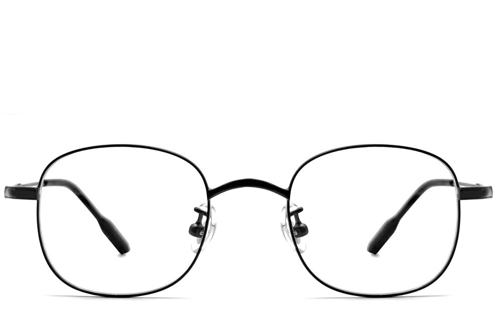 Ovale schwarze Titanbrille #BS1913-0295