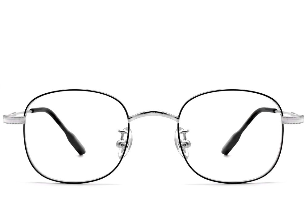 Ovale schwarze Titanbrille #BS1913-0297