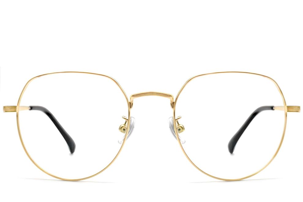 Geometrische goldene Titanbrille #BS1913-0300