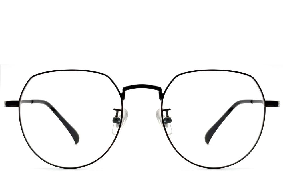 Geometrische schwarze Titanbrille #BS1913-0302