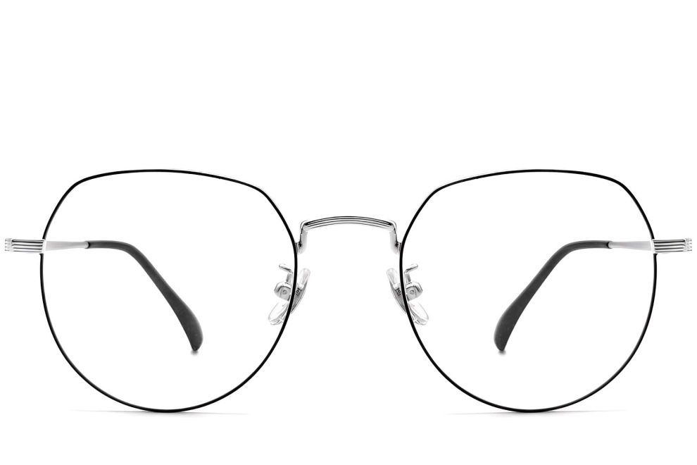 Geometrische schwarze Titanbrille #BS1913-0304