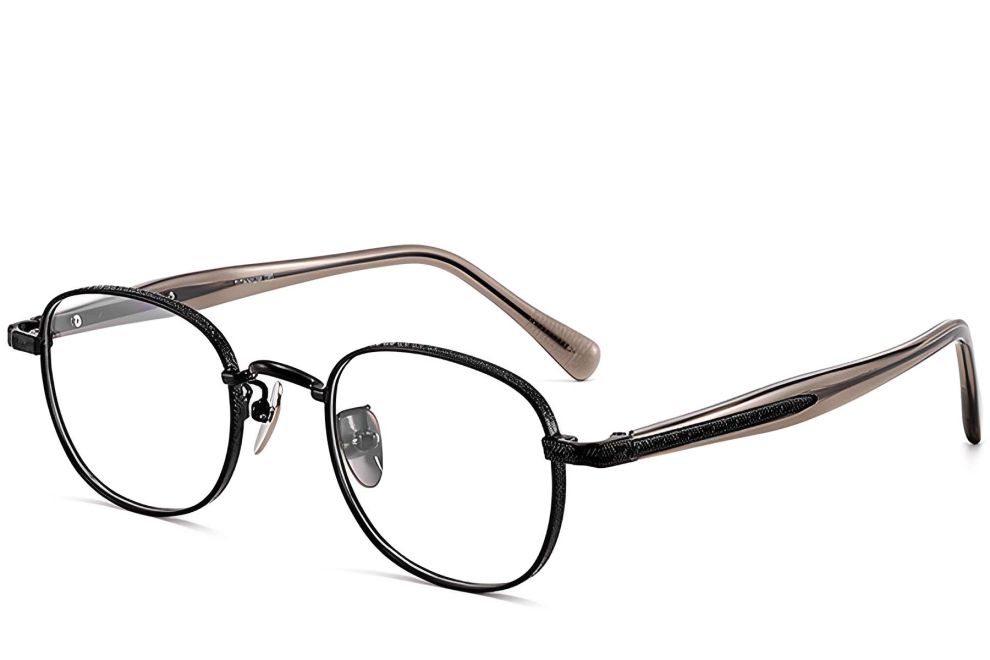 Ovale schwarze Titanbrille #BS1913-0307