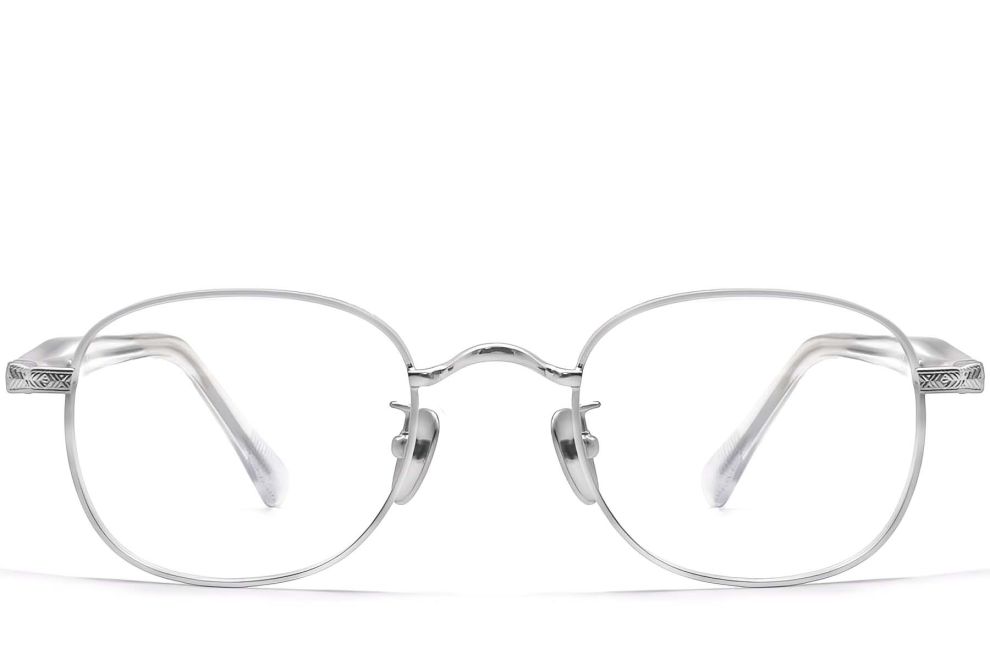 Ovale silberne Titanbrille #BS1913-0308