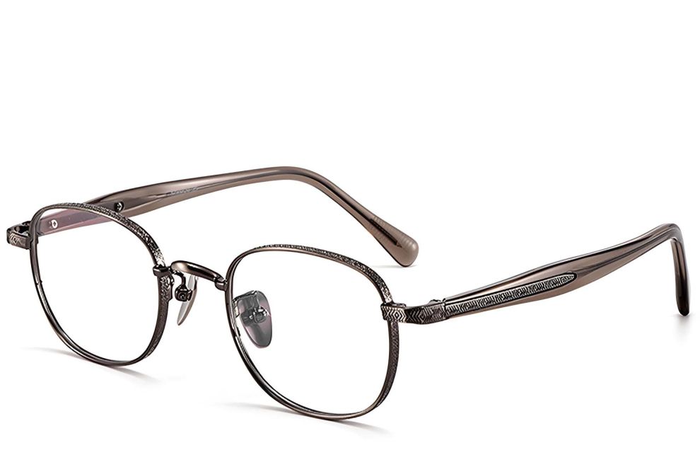 Gafas de titanio gris ovaladas #BS1913-0309