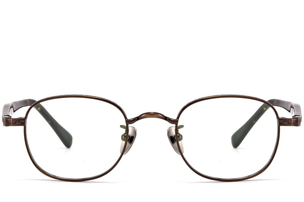 Gafas ovaladas de cobre y titanio #BS1913-0310