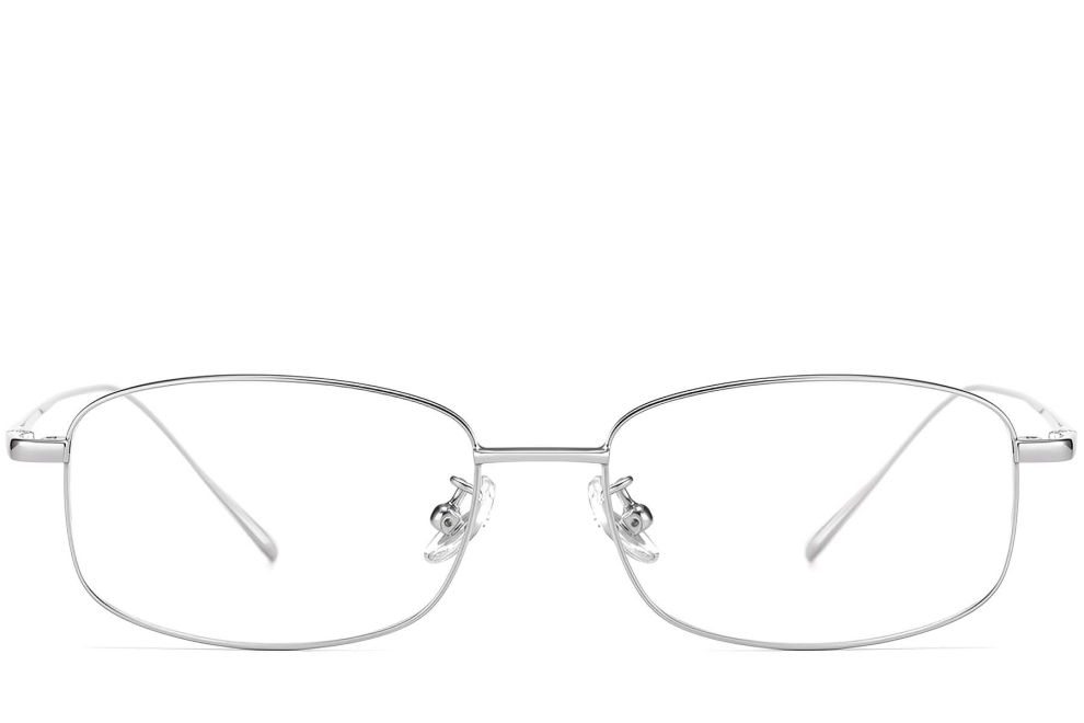 Gafas rectangulares de titanio plateado #BS1913-0314
