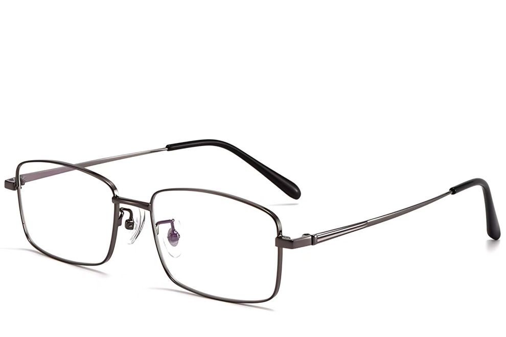 Gafas rectangulares de titanio gris #BS1913-0319