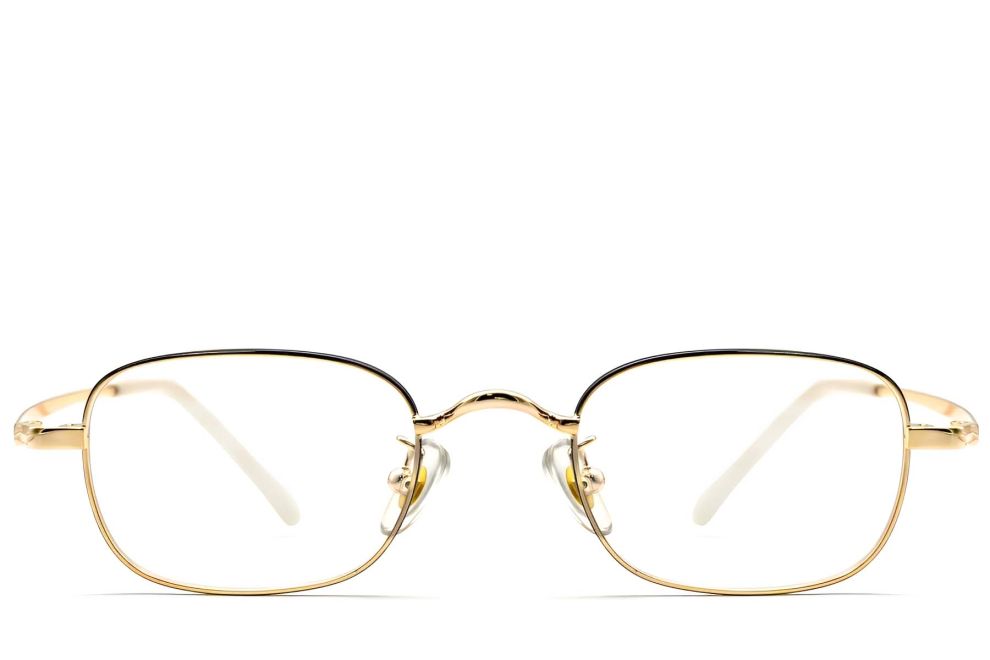 Gafas ovaladas de titanio dorado #BS1913-0320