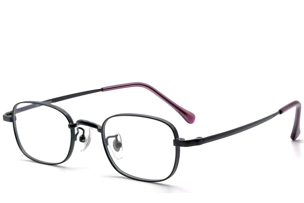 Gafas ovaladas de titanio negro #BS1913-0321