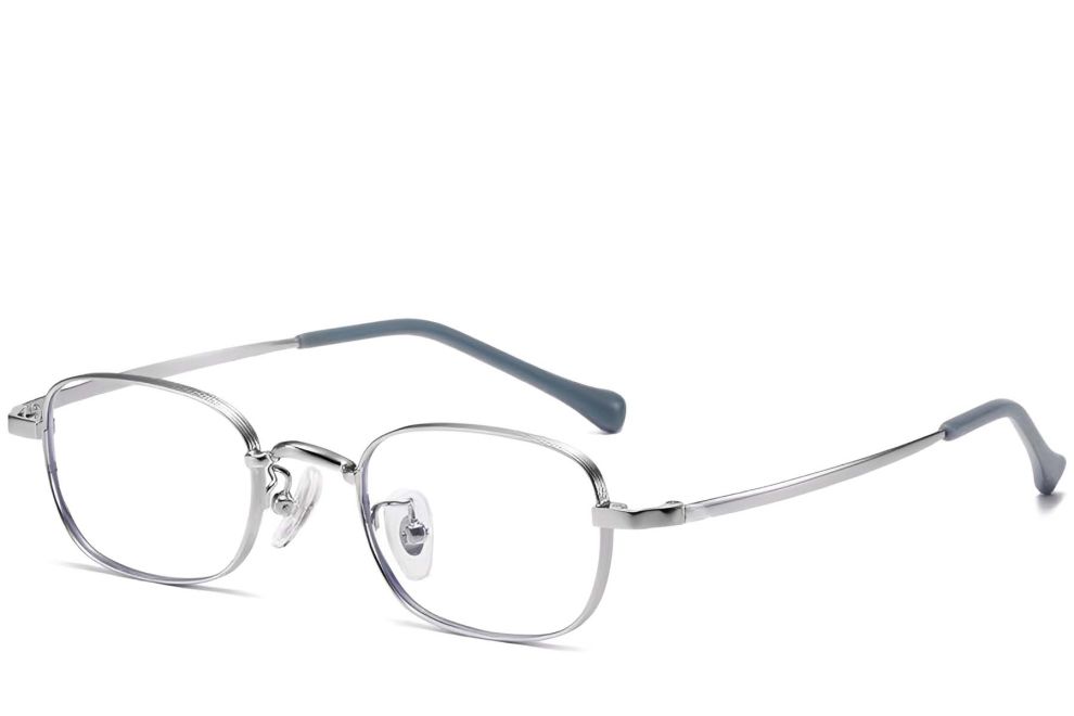 Gafas ovaladas de titanio plateado #BS1913-0322