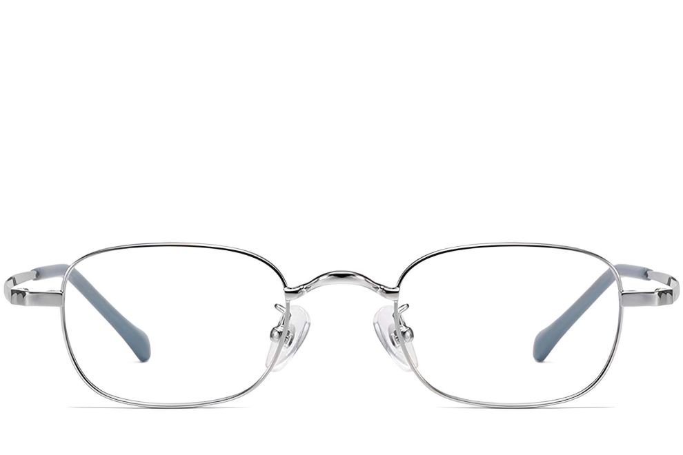 Gafas ovaladas de titanio plateado #BS1913-0322