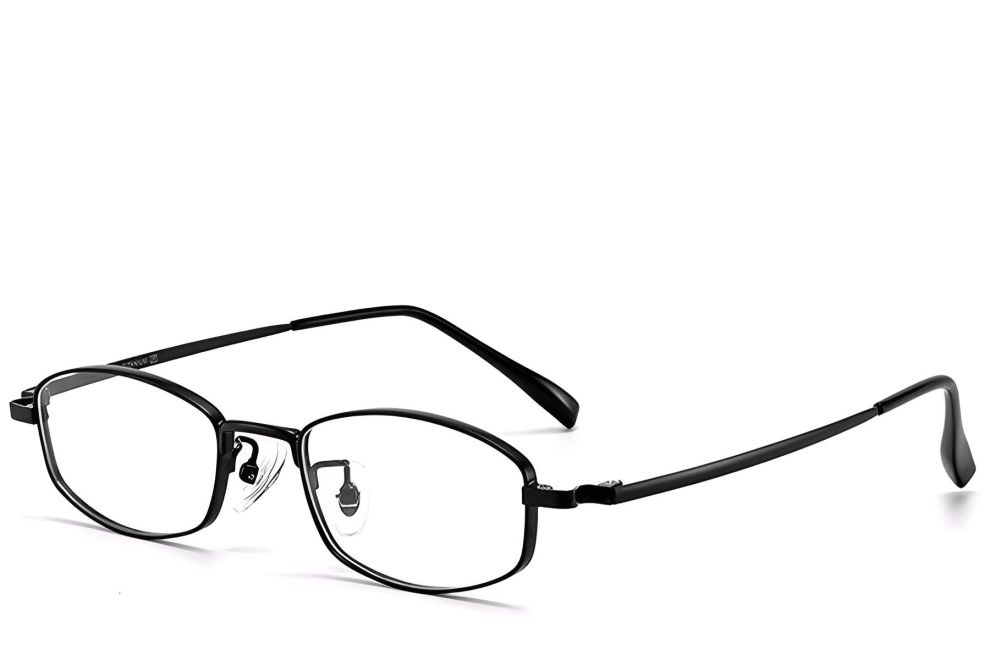 Gafas ovaladas de titanio negro #BS1913-0327