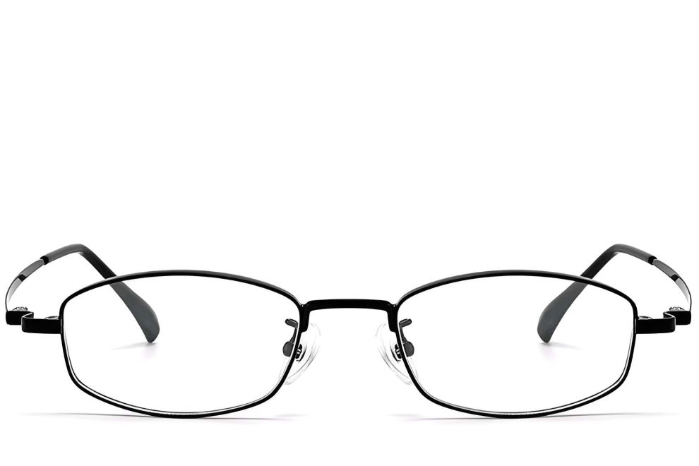 Gafas ovaladas de titanio negro #BS1913-0327