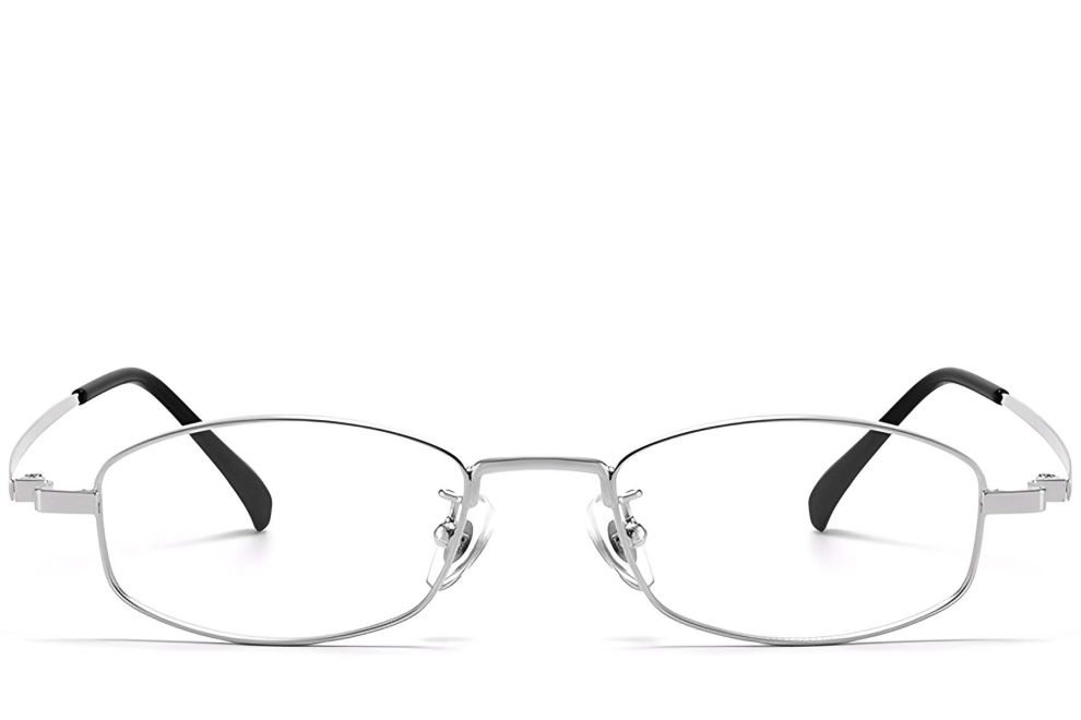 Gafas ovaladas de titanio plateado #BS1913-0328