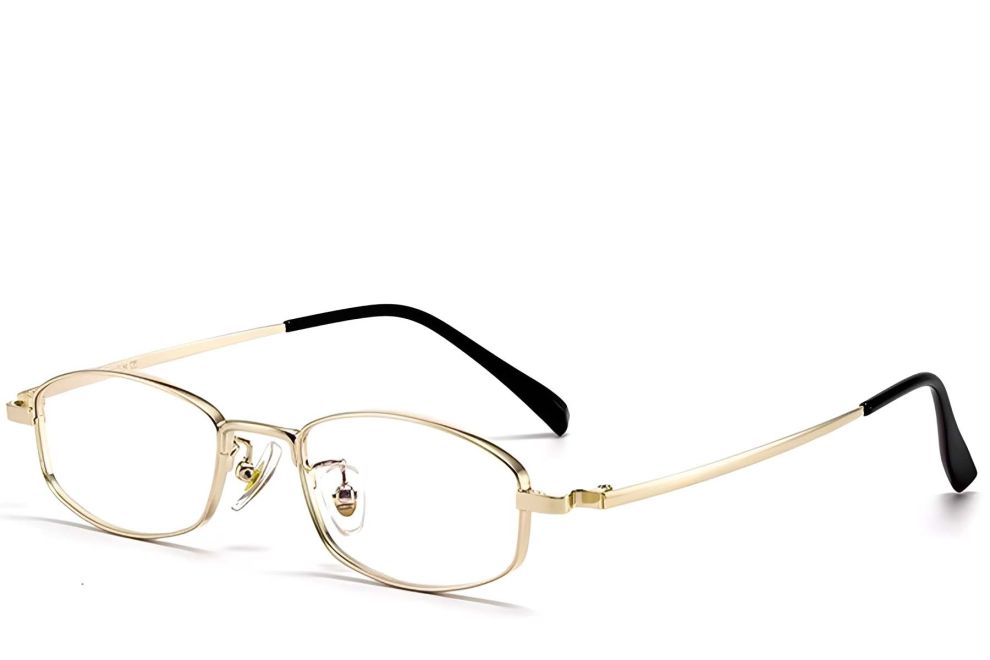 Ovale goldene Titanbrille #BS1913-0329