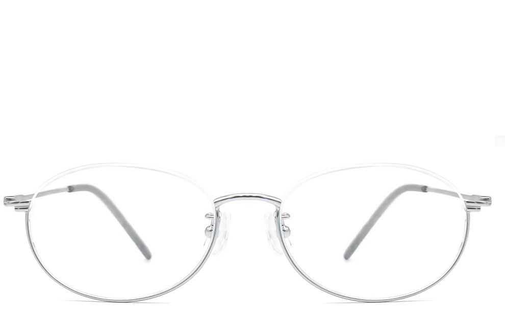 Semi-rimless Silver Metal Glasses #BS1924-0001