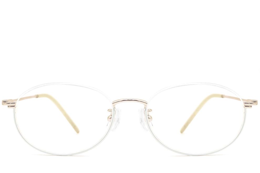 Gafas de metal blanco semi al aire #BS1924-0004