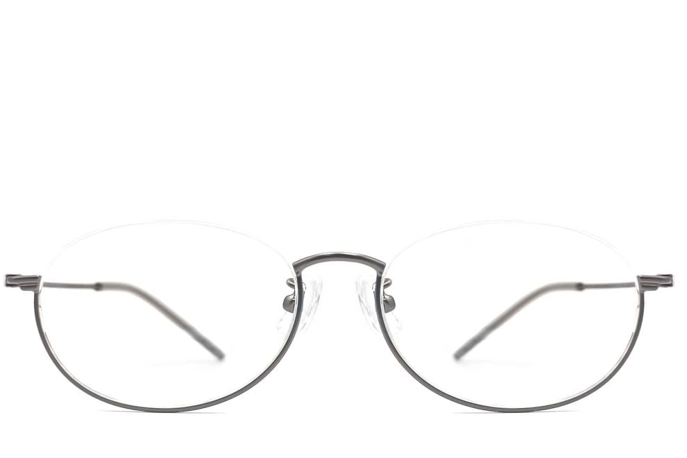 Semi-rimless Grey Metal Glasses #BS1924-0005