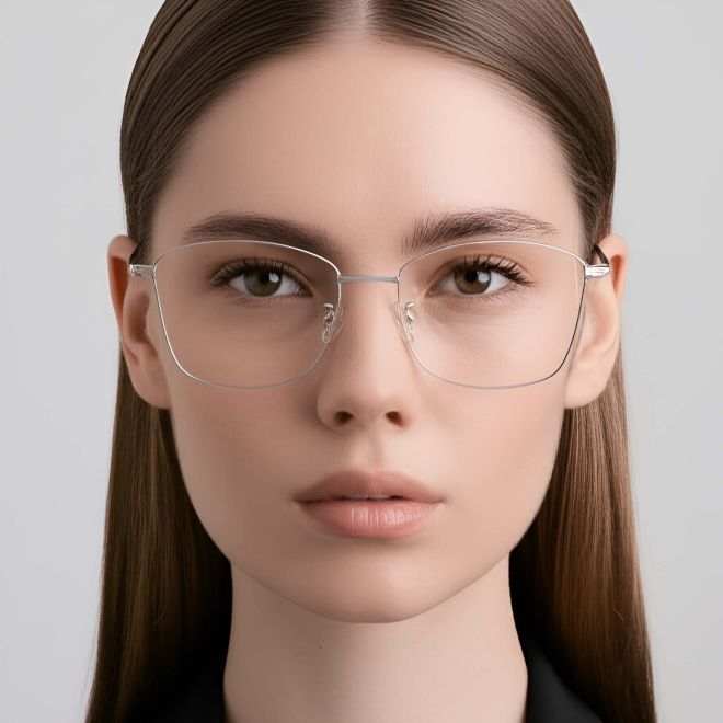 Gafas de metal plateado con forma de mariposa #BS1924-0012
