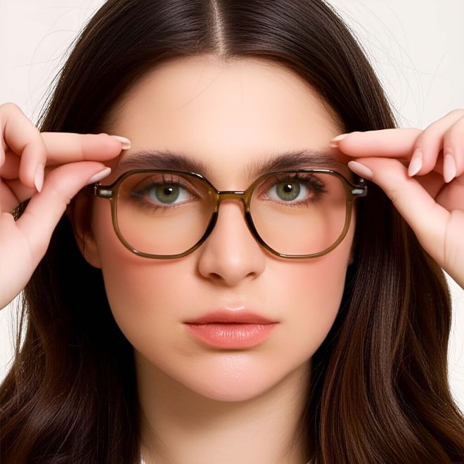 Geometric Green TR90 Glasses #BS1924-0025