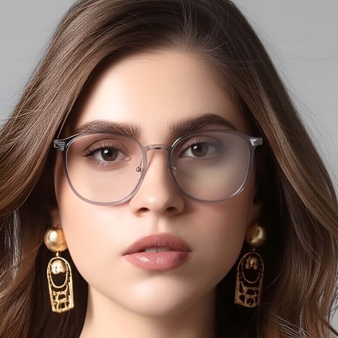 Oval Grey TR90 Glasses #BS1924-0028