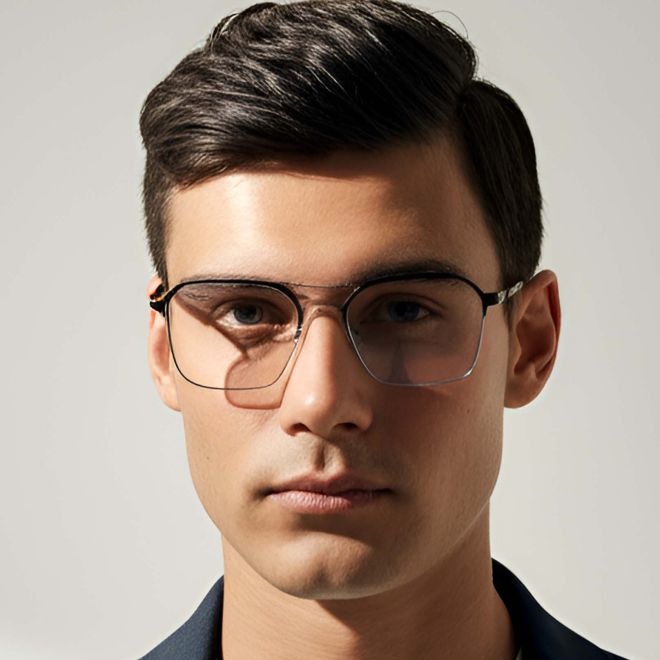 Gafas de aviador de metal negro #BS1924-0048