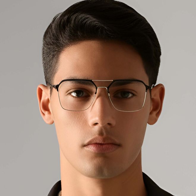 Gafas de aviador de metal plateado #BS1924-0049