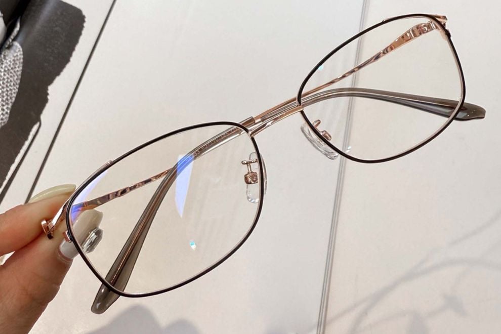 Rectangular Red Metal Glasses #BS1924-0058