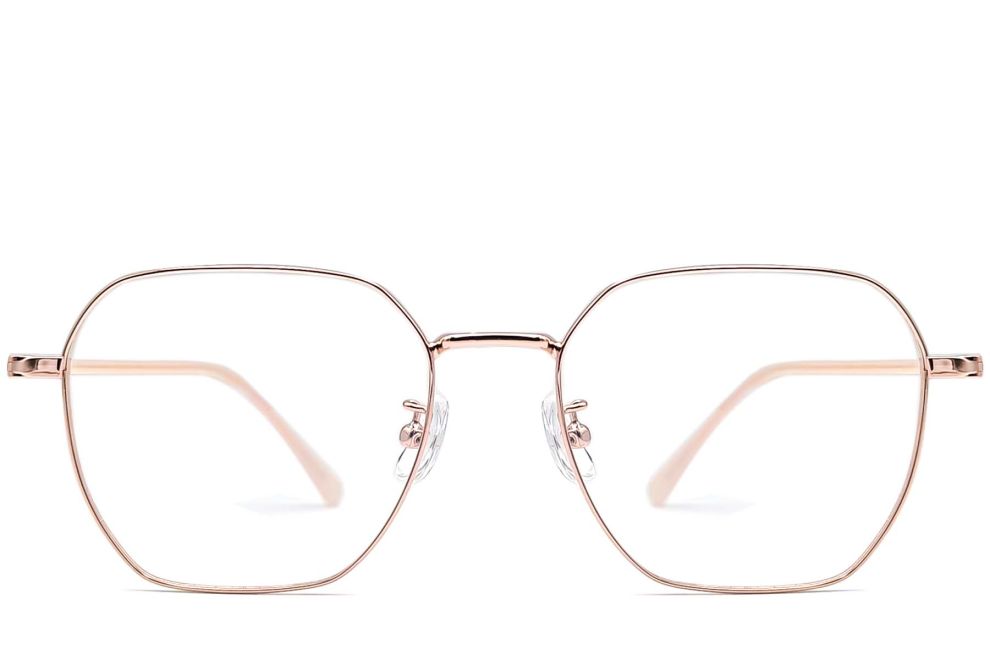 Geometric Pink Metal Glasses #BS1924-0061