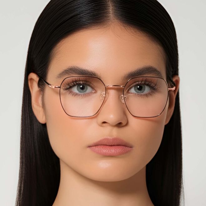 Geometric Black Metal Glasses #BS1924-0063